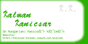 kalman kanicsar business card